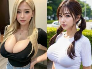 タイトな服装の巨乳美女こんなの射精不可避w