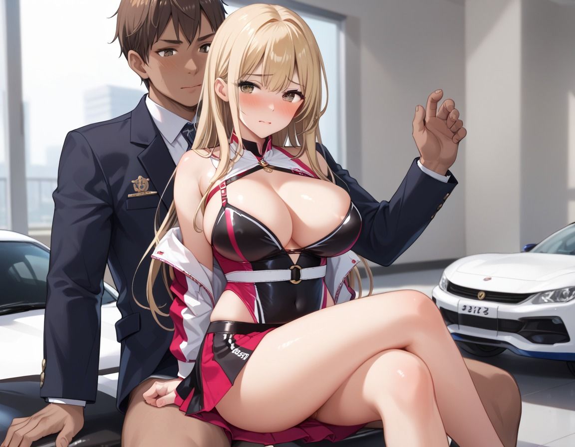 レースクイーン姿の爆乳ギャルに本気の中出しSEX もうたまらんw