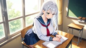 銀髪クール妹と紫髪誘惑姉がスク水姿で水泳部コーチと秘密交配【4K】 おすすめ作品!!