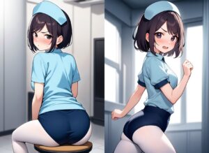 ブルマー姿の看護婦さん、入院中お世話になりました 今夜のオカズに!!