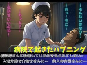 病院で起きたハプニング!看護師さんに勃起してるのを見られてしまい、、今夜のオカズに!!