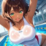 巨乳褐色スク水姉妹が水泳部顧問と濡れ透け孕ませ交尾【4K】 もうたまらんw