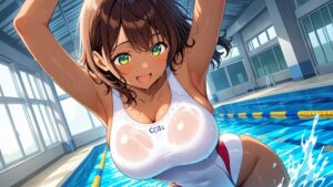 巨乳褐色スク水姉妹が水泳部顧問と濡れ透け孕ませ交尾【4K】 もうたまらんｗ