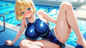 巨乳金髪紫髪水泳美少女が顧問と濡れたプールで種付け交尾【4K】 今夜のオカズに!!