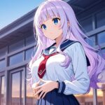 白髪紫髪の爆乳水泳部が顧問教師と白スク水で中出し交尾【4K】 もうたまらんw