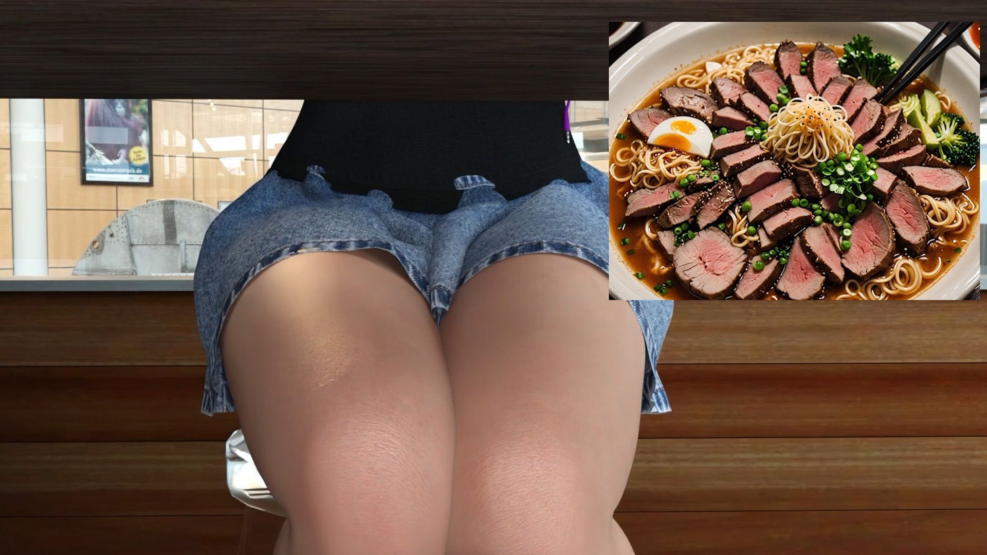 【▲All】バーチャルアイドル一ノ瀬廻里・日本全国マニアックラーメン巡り!(『爆盛っ!ローストビーフラーメン!?』PV01:黒にピンクのハート柄パンティ) 今夜のオカズに!!