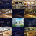 学校背景パック80/23枚【TRPG背景素材/CoC/ゲーム素材背景イラスト】【昼夕夜差分】 もうたまらんw