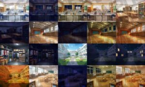 学校背景パック80/23枚【TRPG背景素材/CoC/ゲーム素材背景イラスト】【昼夕夜差分】 もうたまらんw