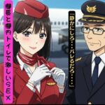 スチュワーデスを機内トイレに押し込んでセックスした、機長とスチュワーデスは滞在先で秘密の不倫関係 もうたまらんw