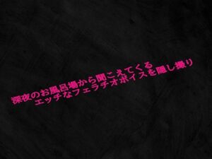 深夜のお風呂場から聞こえてくるエッチなフェラチオボイスを隠し撮り おすすめ作品!!