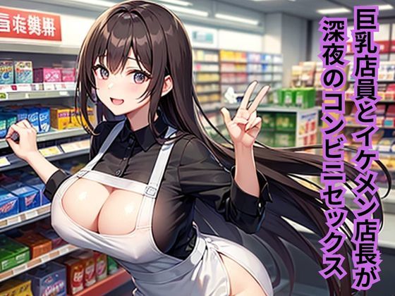 巨乳店員とイケメン店長が深夜のコンビニセックス 今夜のオカズに!!
