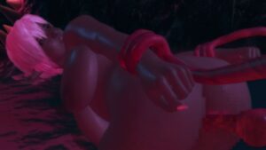 触手型モンスターに捕まったダークエルフ 思わず昇!!