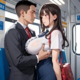 巨乳美女が男性専用車両に乗ったら 絶頂の渦に引き込まれる！