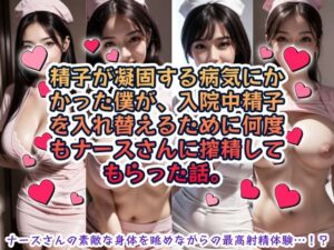 精子が凝固する病気にかかった僕が、入院中精子を入れ替えるために何度もナースさんに搾精してもらった話。 思わず昇!!