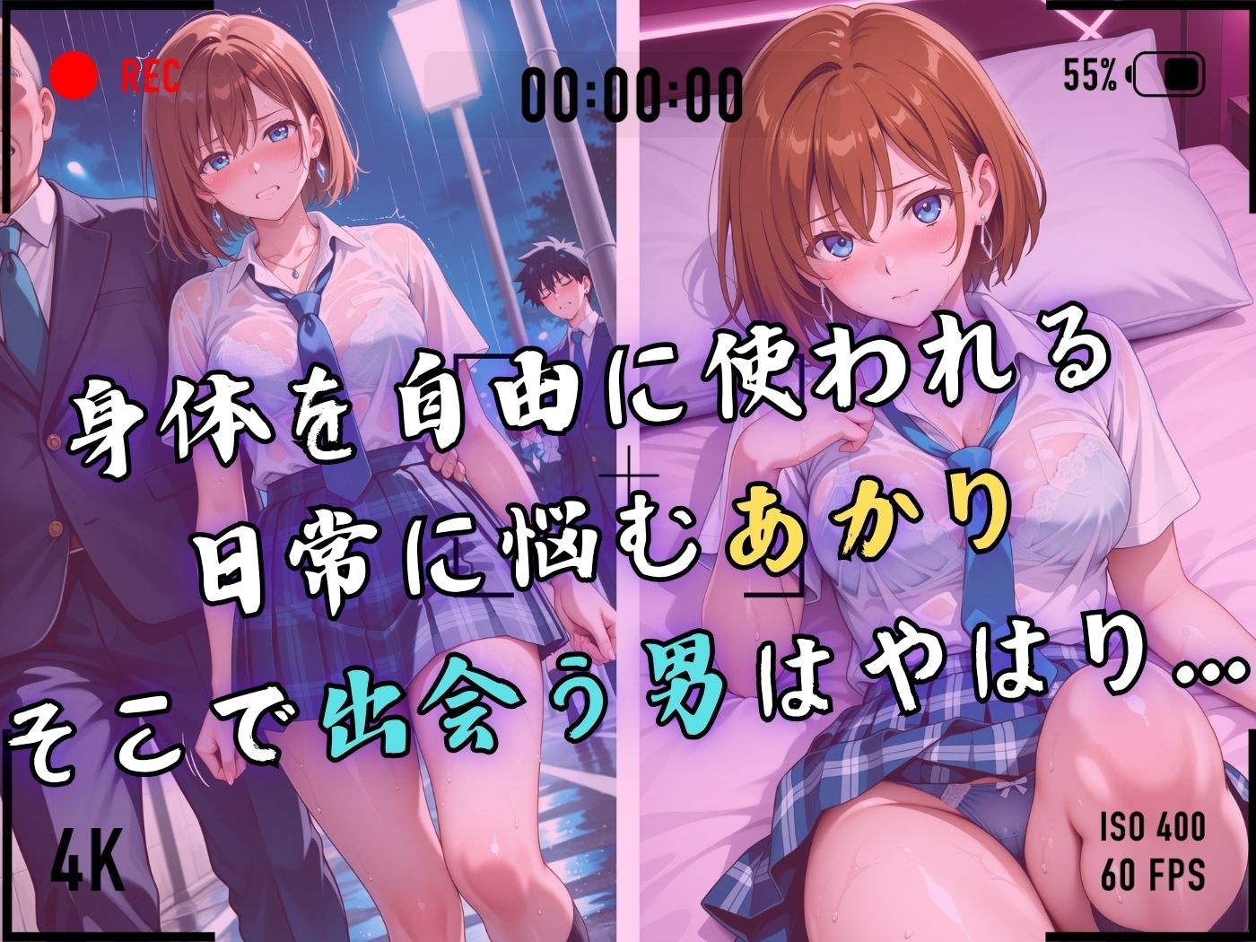 【4Kイラスト】1万3000人の生徒を抱いた校長による森あかりへの性指導(雨宿り編) こんなの射精不可避w