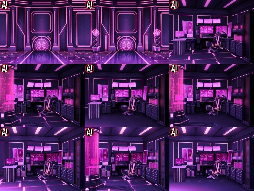みにくる背景CG素材集『未来編』part02-Pink×Black-B イキまくるwww