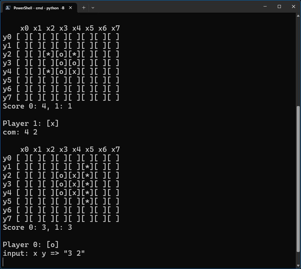 PythonでCUIとGUI両対応のリバーシをつくろう おすすめ作品！！