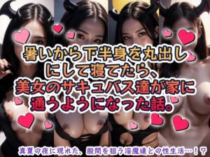暑いから下半身を丸出しにして寝てたら美女のサキュバス達が家に通うようになった話。 おすすめ作品!!