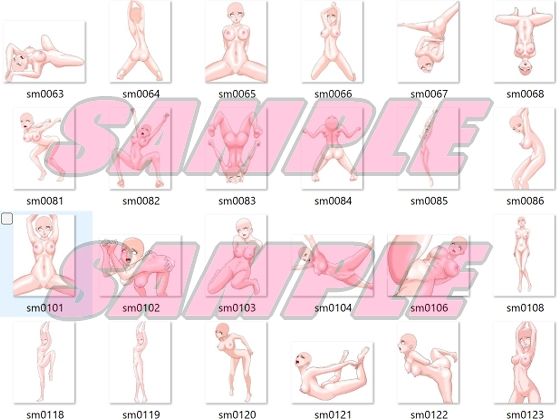 同人制作お助け素材「女体ポーズ集 (SM,触手緊縛用ポーズVOL,2)」 おすすめ作品!!