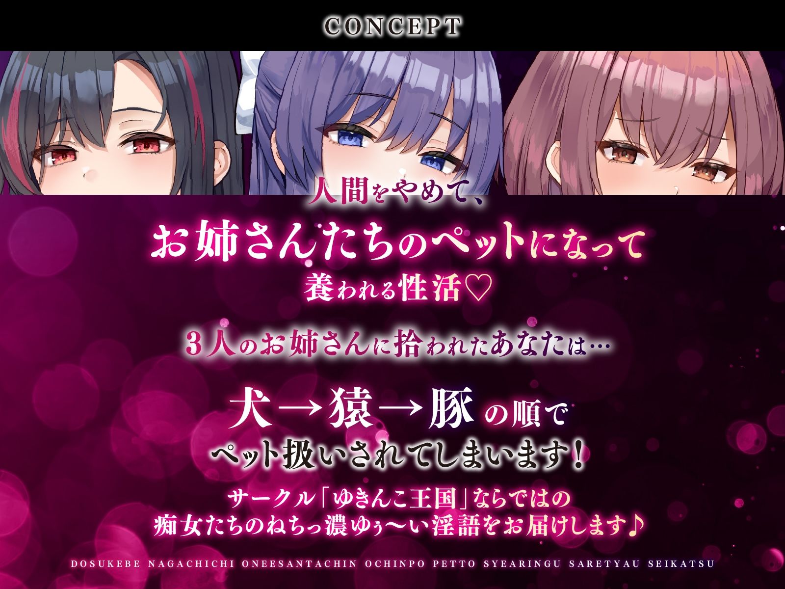 【大ボリューム3時間半】ドスケベ長乳お姉さん達におちんぽペットシェアリングされちゃう性活【耳元密着高速無声ささやき】 今夜のオカズに!!